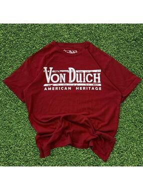 Vintage Von Dutch American Heritage T-Shirt White Text Size M